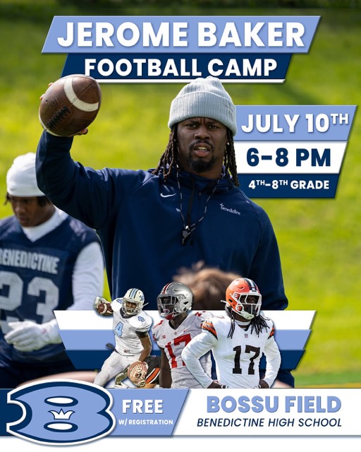 Join NFL Veteran Jerome Baker ’15 for his annual camp at Benedictine High School! Jerome has been a member of the Clevel…