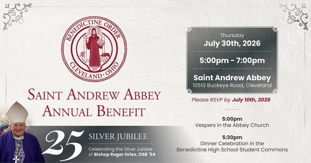 Join the Monks of St. Andrew Abbey as they celebrate their Annual Benefit! This year, we are celebrating the Silver Jubi…