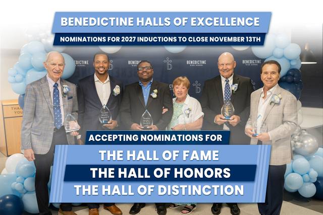 Now accepting nominations for the Benedictine Halls of Excellence through November 13, 2026. Help us celebrate the outst…